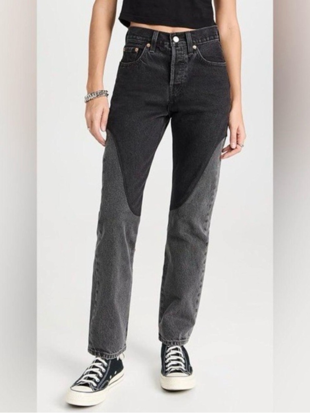 Levi's Two-Tone Black & Charcoal Straight Leg Jeans